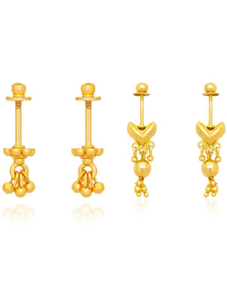    			Drashti Collection Golden EarCuff Earrings ( Pack of 2 )
