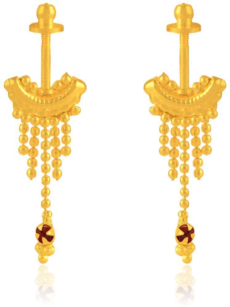     			Drashti Collection Golden EarCuff Earrings ( Pack of 2 )