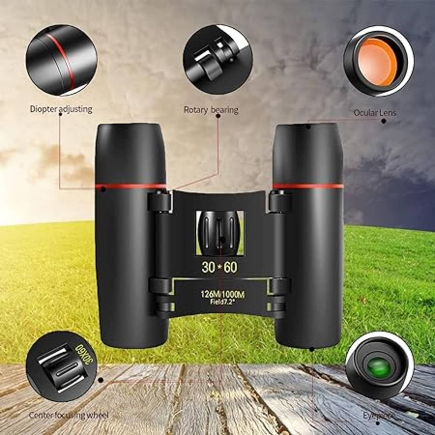 JGG Jain Gift Gallery Mini Binoculars 30*60 HD Portable Long Distance Telescope Black Binoculars JGG Jain Gift Gallery Mini Binoculars 30*60 HD Portable Long Distance Telescope Black Binoculars
