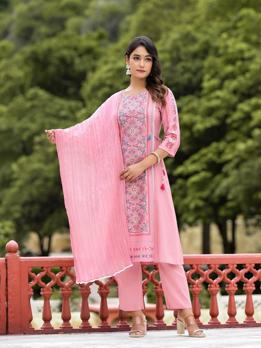 Juniper Rayon Printed Kurti With Pants Women's Stitched Salwar Suit - Peach ( Pack of 1 ) Juniper Rayon Printed Kurti With Pants Women's Stitched Salwar Suit - Peach ( Pack of 1 )