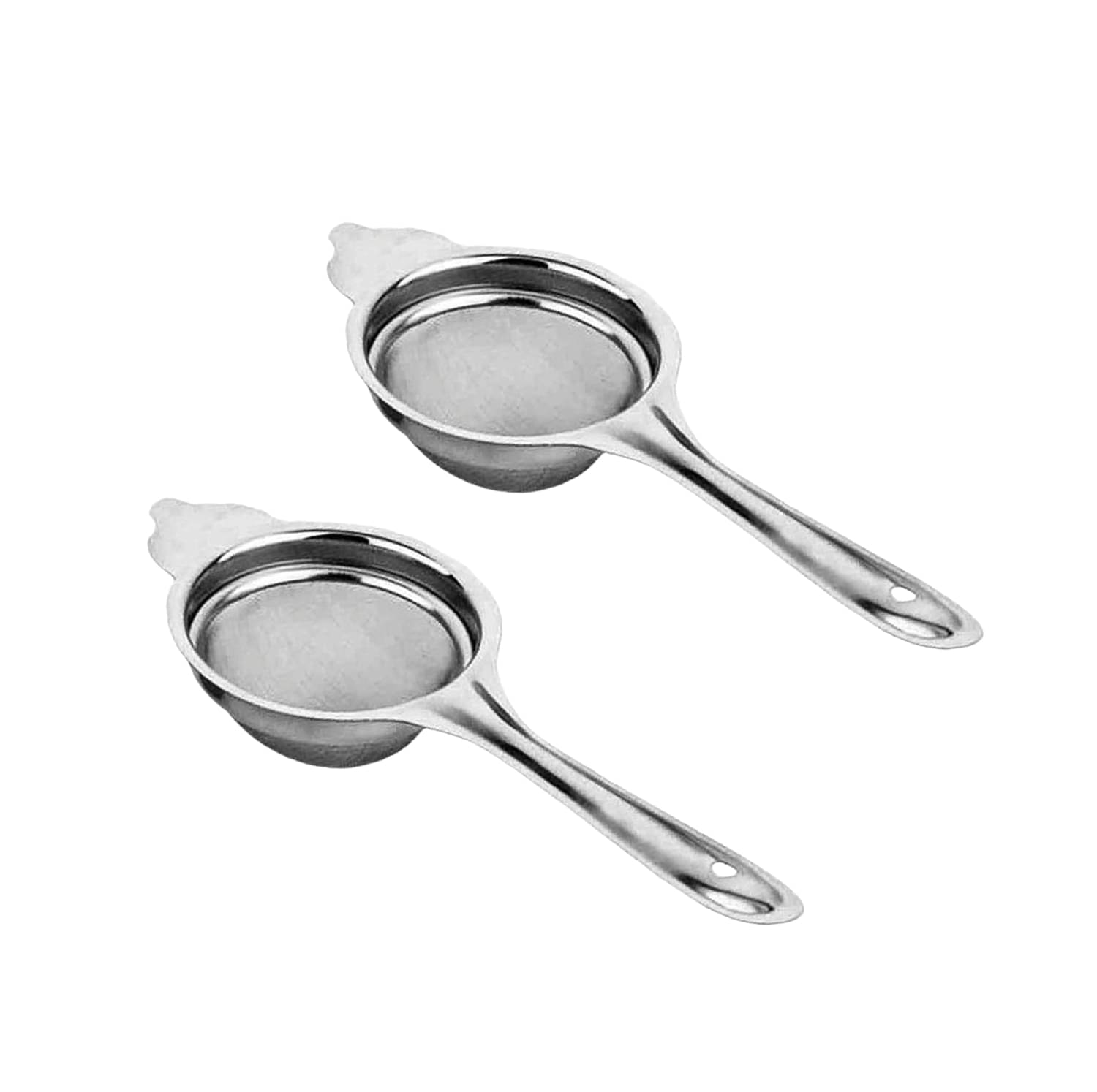     			LAZYWINDOW Silver Steel Strainer ( Pack of 2 )