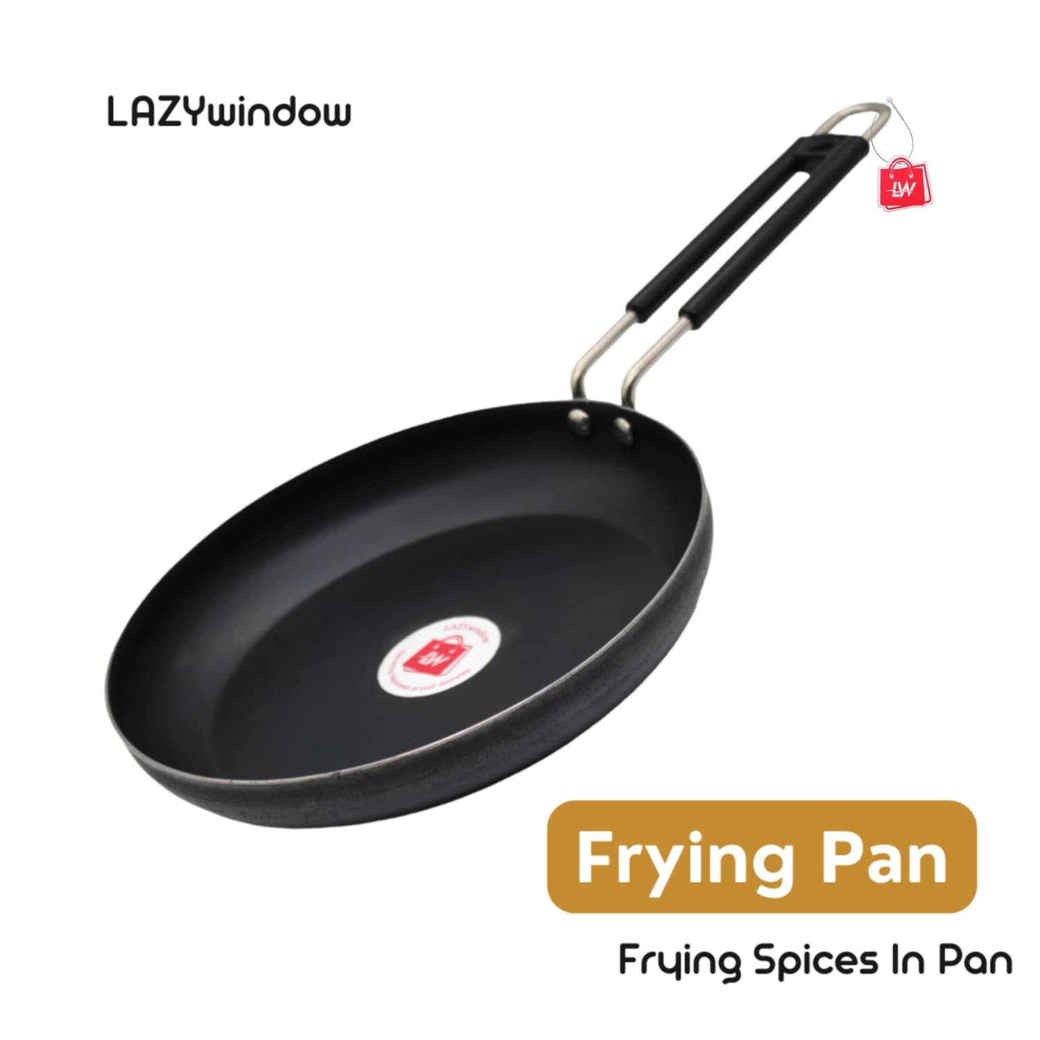     			LAZYWINDOW Tadka Pan Iron No Coating Fry Pan ( Pack of 1 )