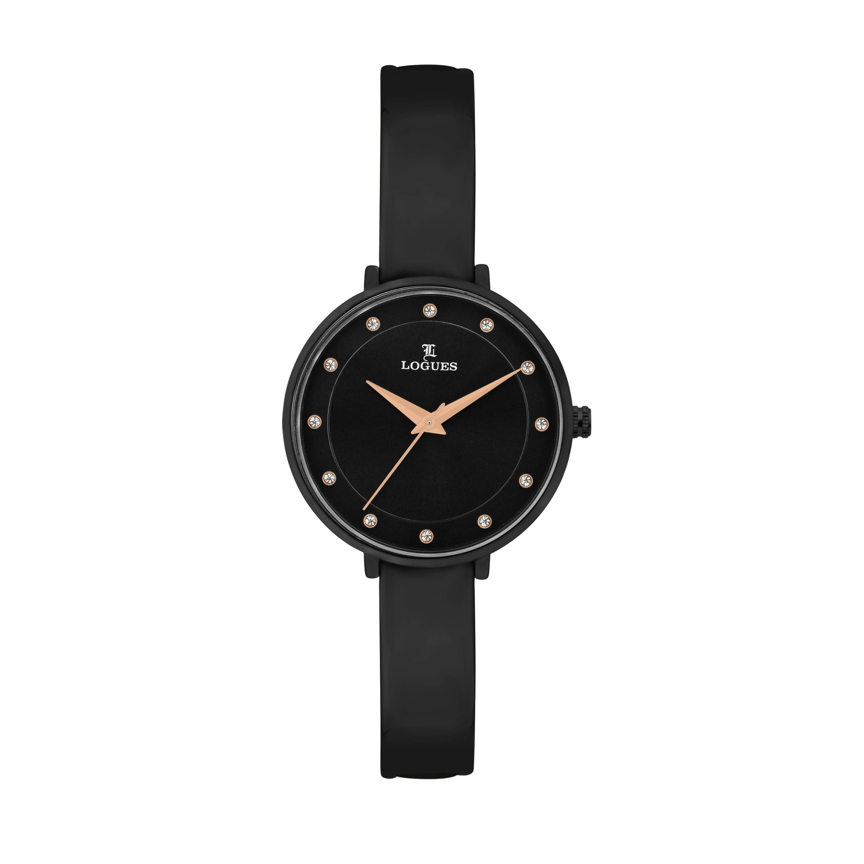     			LOGUES WATCHES Analog Black Dial Women'S Watch | L 6179 Nm-03 | 3 ATM Water Resistant