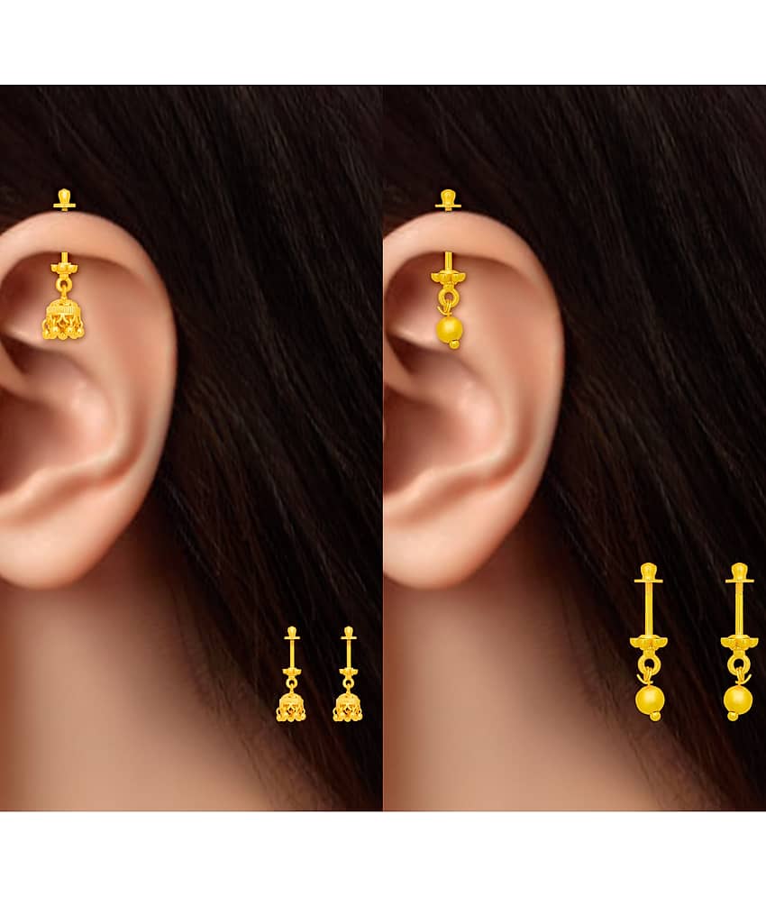 LUV FASHION Gold EarCuff Earrings ( Pack of 2 ) - Earrings | Buy online on ZillyBuy