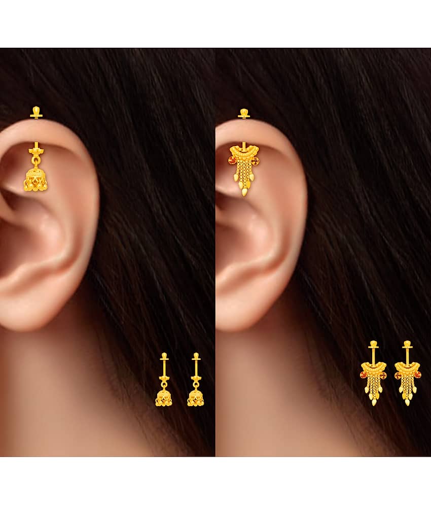 LUV FASHION Gold EarCuff Earrings ( Pack of 2 ) - Earrings | Buy online on ZillyBuy