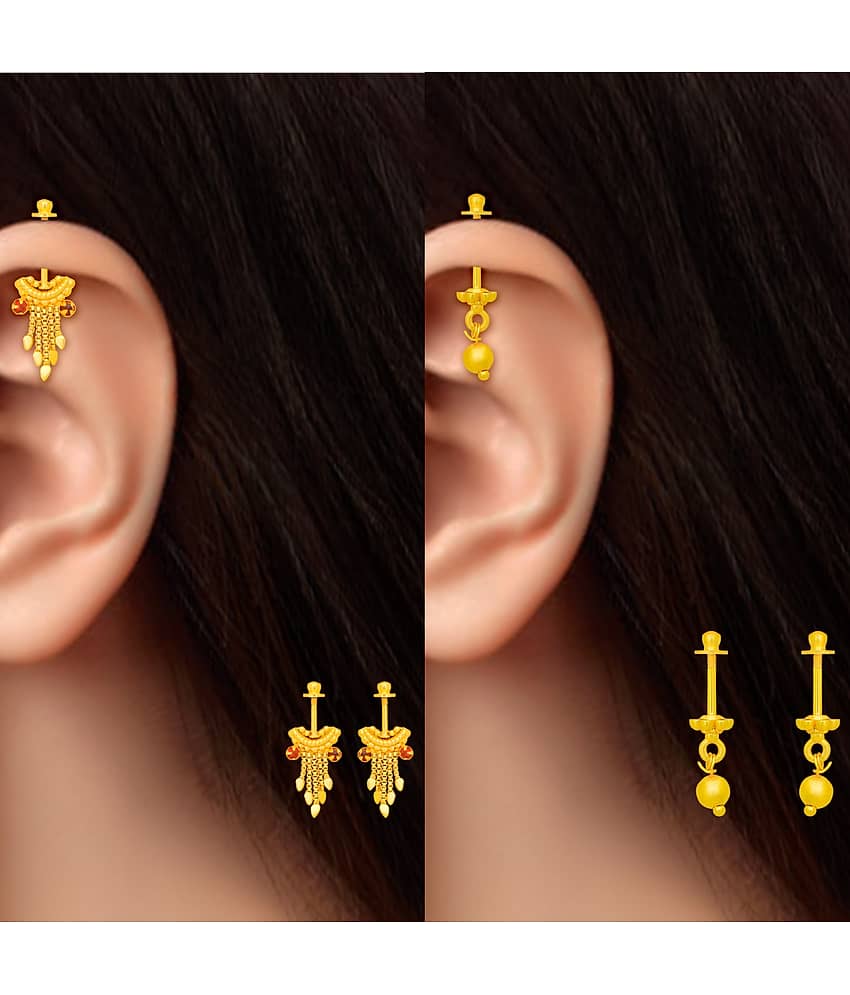 LUV FASHION Gold EarCuff Earrings ( Pack of 2 ) - Earrings | Buy online on ZillyBuy
