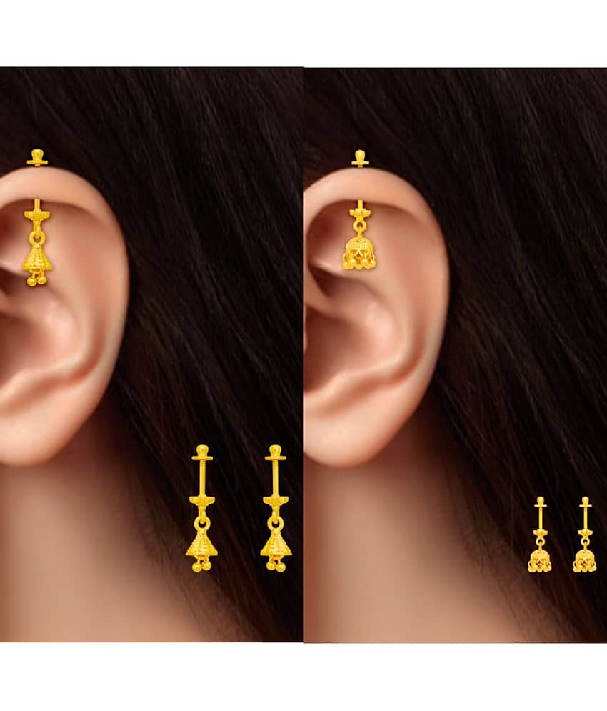 LUV FASHION Gold EarCuff Earrings ( Pack of 2 ) - Earrings | Buy online on ZillyBuy