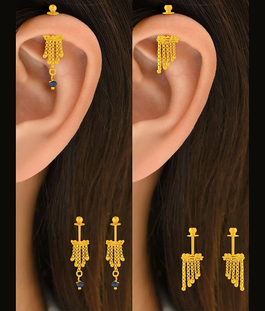 LUV FASHION Gold EarCuff Earrings ( Pack of 2 ) - Earrings | Buy online on ZillyBuy