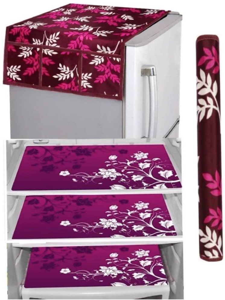 Laphino Polyester Floral Top Cover ( 97 55 ) Pack of 5 - Pink