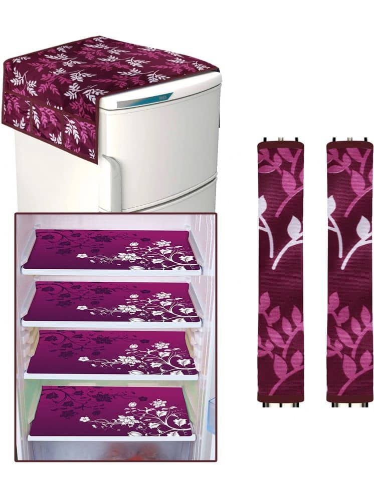 Laphino Polyester Floral Top Cover ( 97 55 ) Pack of 7 - Pink