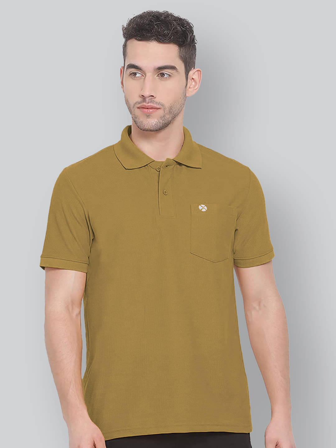     			Lux Nitro Pack of 1 Cotton Blend Regular Fit Solid Half Sleeves Men's Polo T Shirt ( Tan Brown )