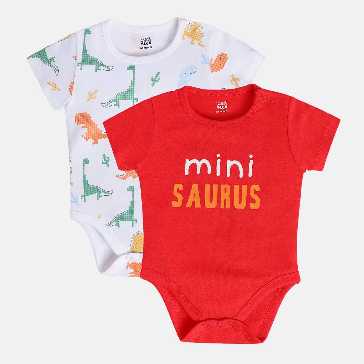     			MINI KLUB Pack of 2 Baby Boys Cotton Bodysuit ( Multi Color )