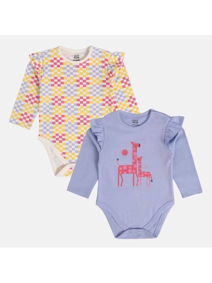     			MINI KLUB Pack of 2 Baby Girls Cotton Bodysuit ( Multi Color )