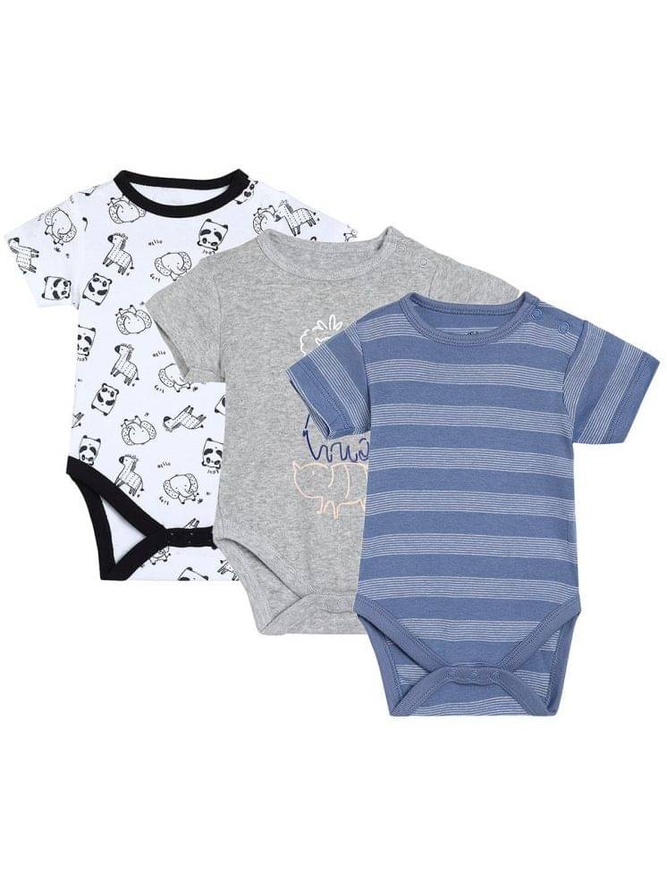 MINI KLUB Pack of 4 Baby Boys Cotton Bodysuit ( Multi Color )     			MINI KLUB Pack of 4 Baby Boys Cotton Bodysuit ( Multi Color )