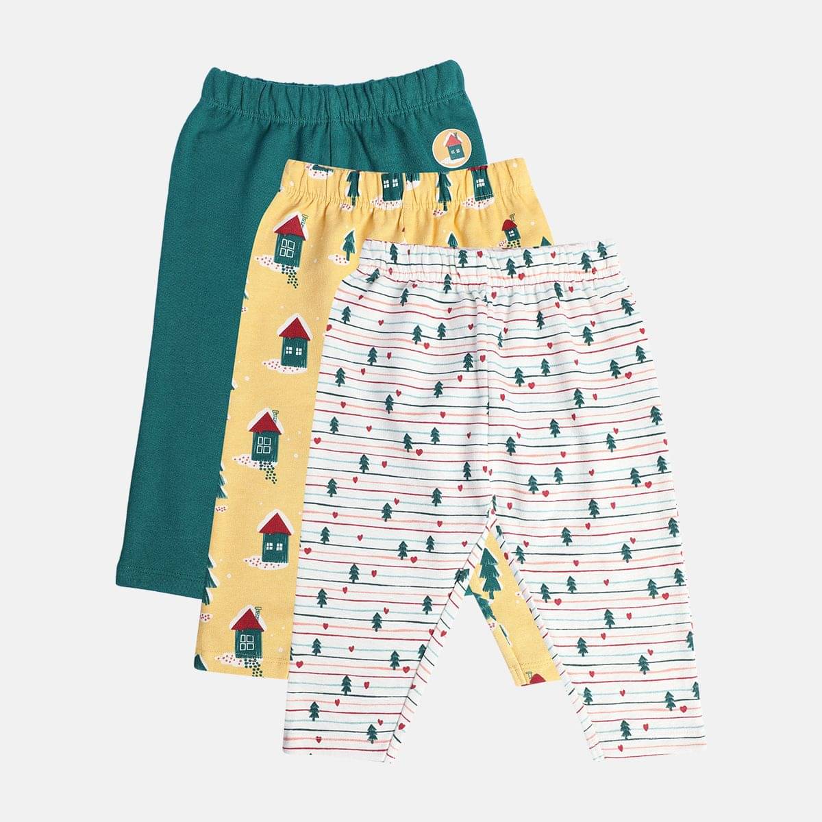     			MINI KLUB Pack of 3 Baby Girls Cotton Legging ( Multi )