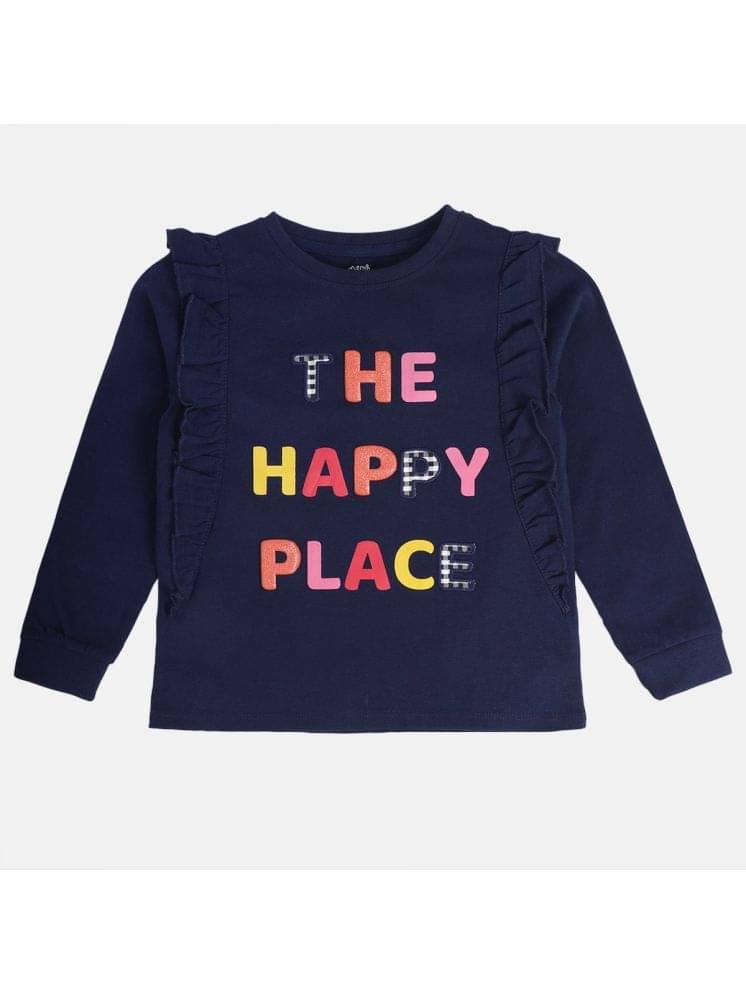     			MINI KLUB Pack of 1 Girls Cotton Top ( Navy )