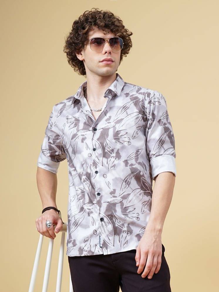     			Paul Street Polyester Slim Fit Printed Full Sleeves Men's Casual Shirt - Beige ( Pack of 1 )