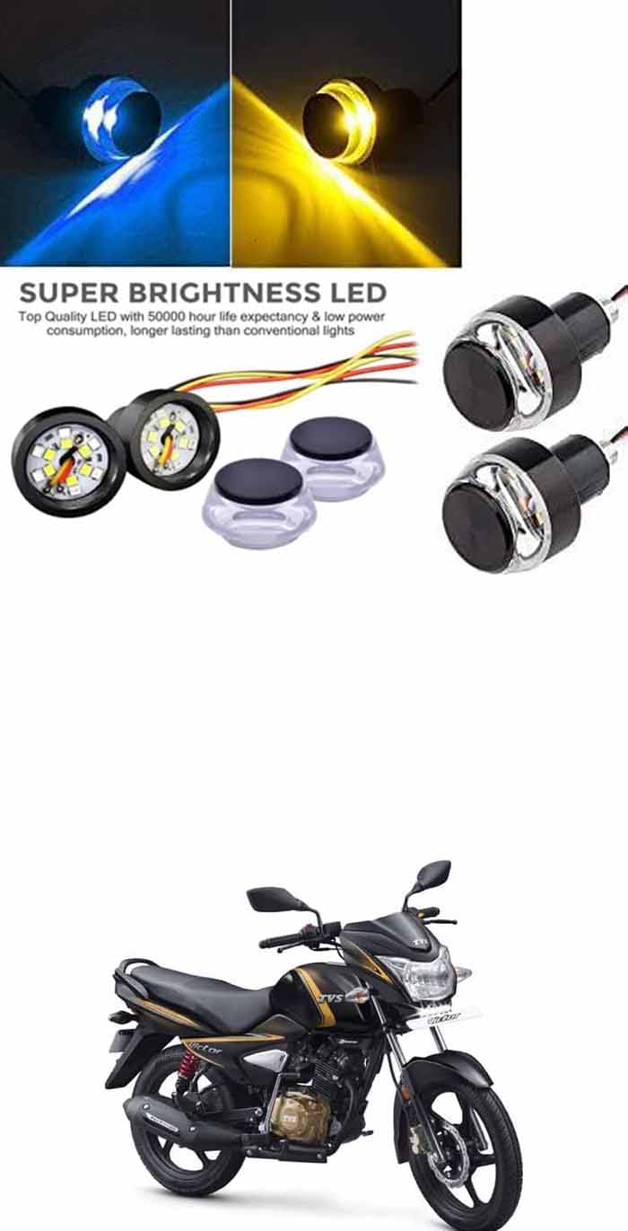     			Rustproof, Waterproof Indicator Light/Handle Light (Multicolor) For TVS Victor