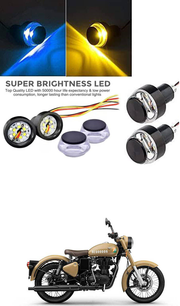     			Rustproof, Waterproof Indicator Light/Handle Light (Multicolor) For Royal Enfield Classic 350 Signals