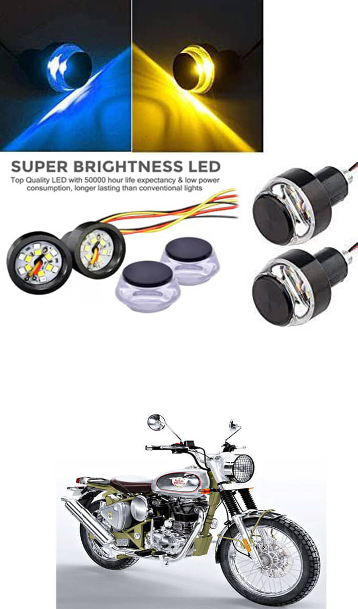     			Rustproof, Waterproof Indicator Light/Handle Light (Multicolor) For Royal Enfield Bullet Trials 500
