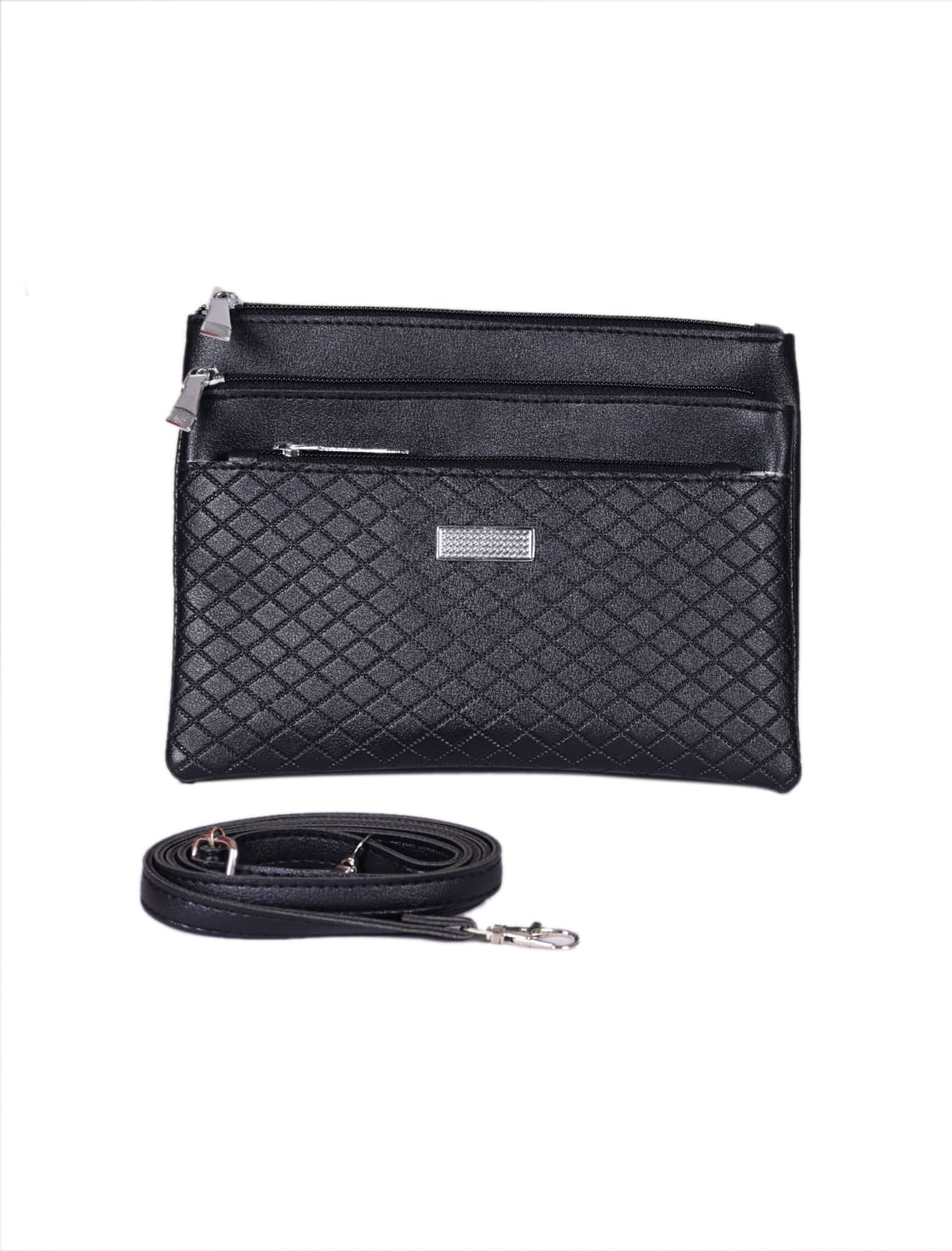     			SUNESH CREATION Sling Bag Fabric Set of 1 ( Black )