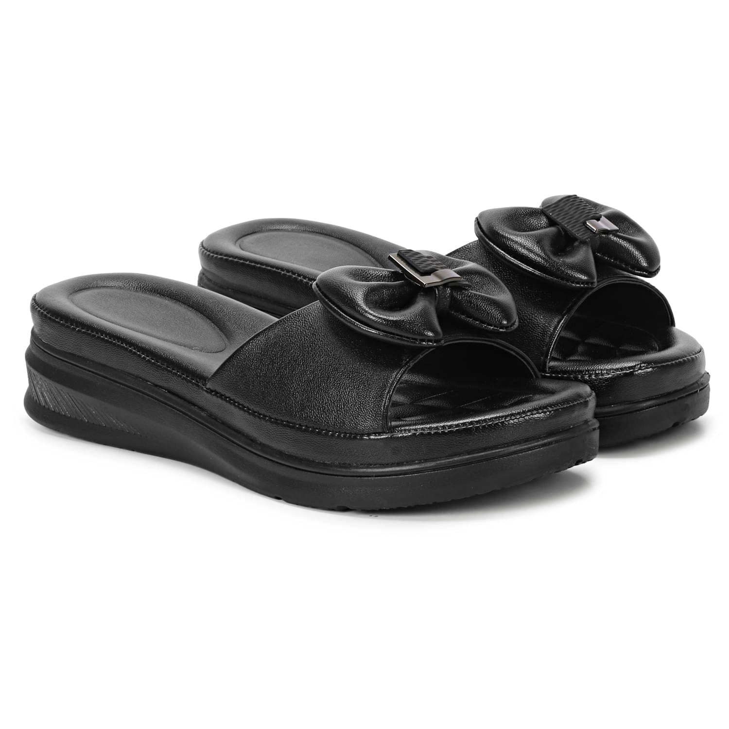     			Saheb Black Women's Slip On Heels