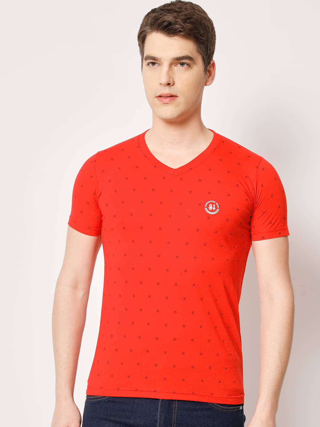     			TAB91 Pack of 1 Cotton Blend Regular Fit Men's T-Shirt ( Red )