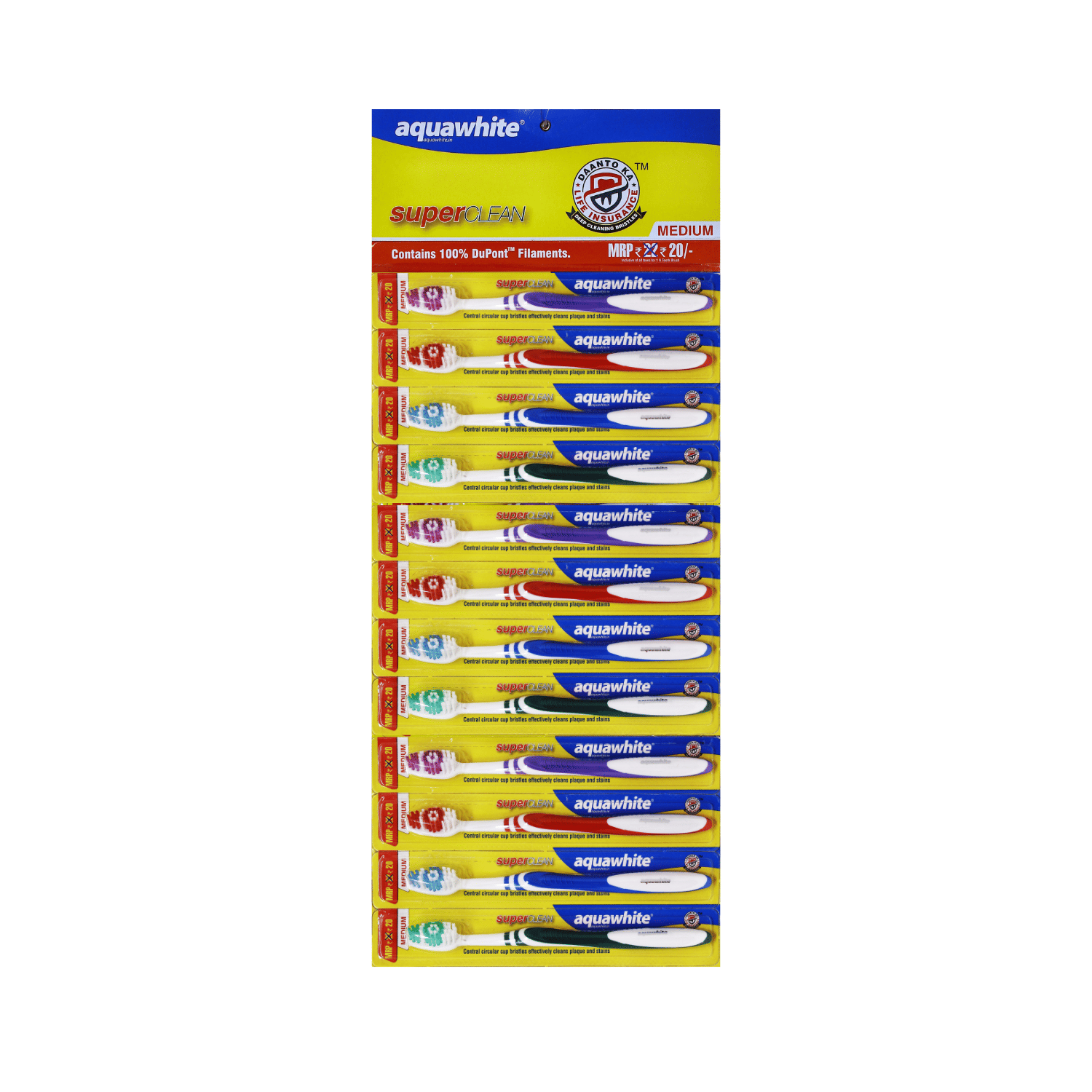 aquawhite Super Clean ( pack of 12) Toothbrush Pack of 12