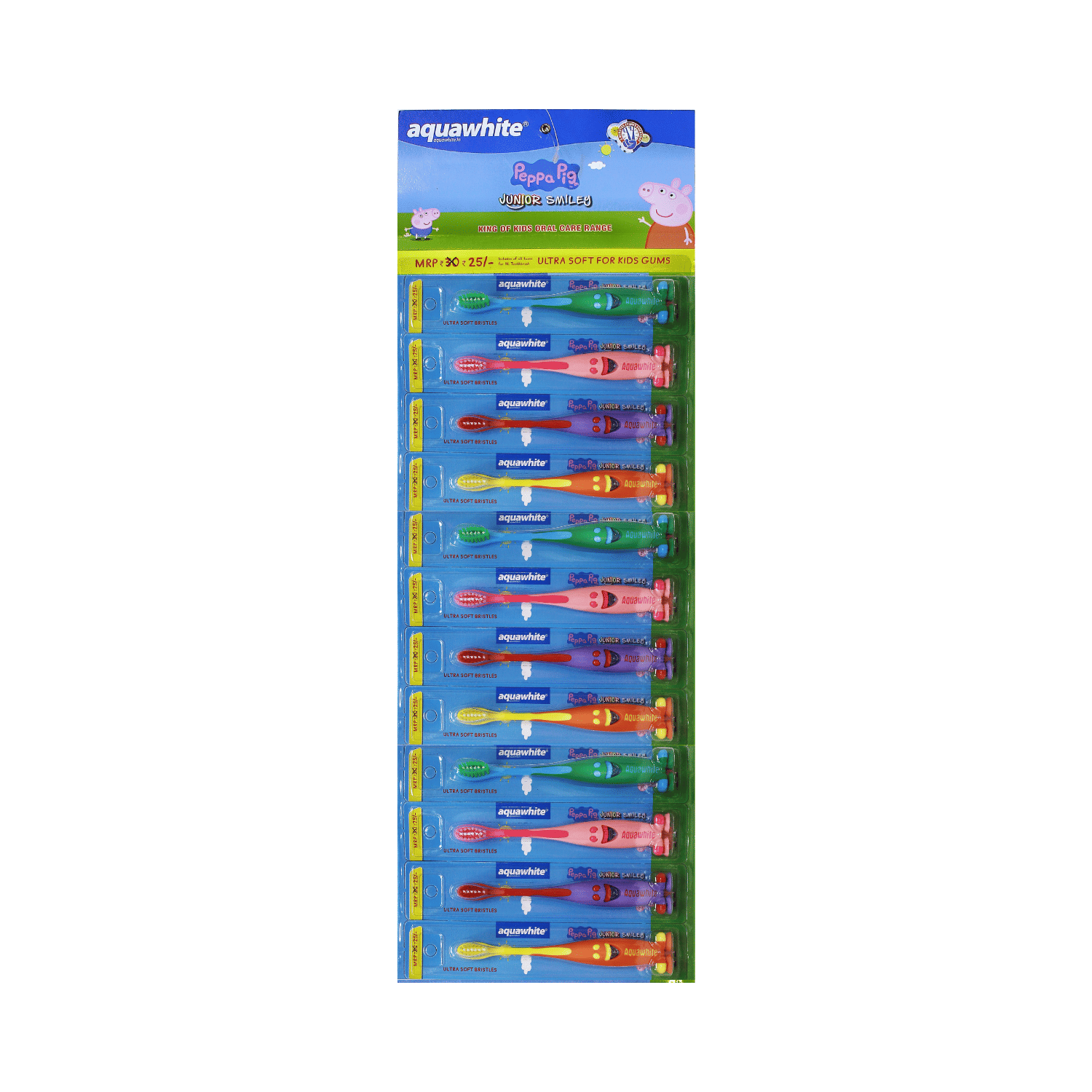 aquawhite aquawhite Junior Smiley Toothbrush Toothbrush Pack of 12