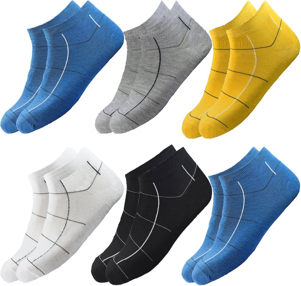 hicode Blended Men's Checks Multicolor Ankle Length Socks ( Pack of 6 ) hicode Blended Men's Checks Multicolor Ankle Length Socks ( Pack of 6 )
