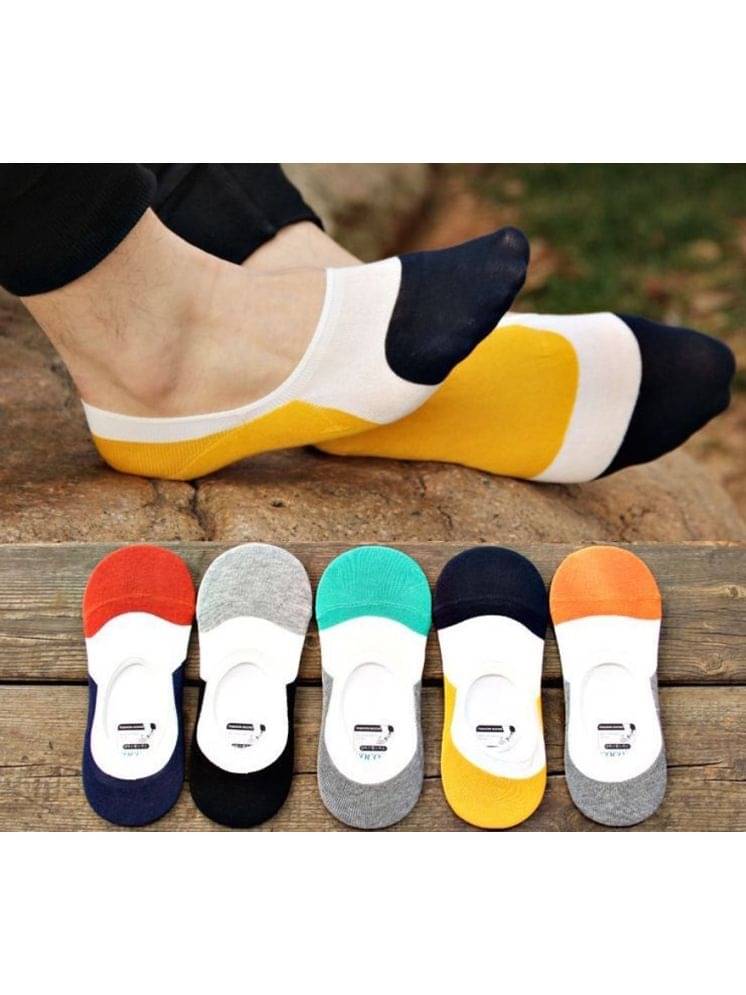 hicode Blended Men's Colorblock Multicolor No Show Socks ( Pack of 5 ) hicode Blended Men's Colorblock Multicolor No Show Socks ( Pack of 5 )