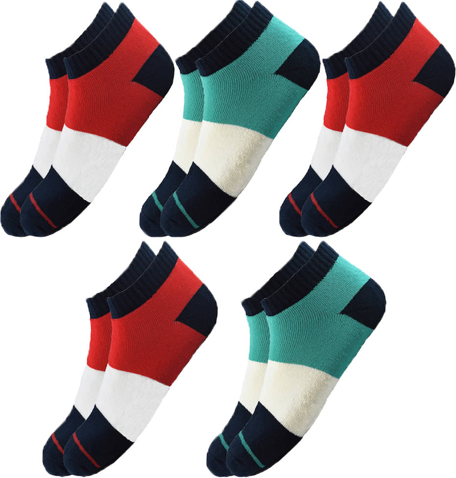 hicode Blended Men's Colorblock Multicolor Ankle Length Socks ( Pack of 5 ) hicode Blended Men's Colorblock Multicolor Ankle Length Socks ( Pack of 5 )
