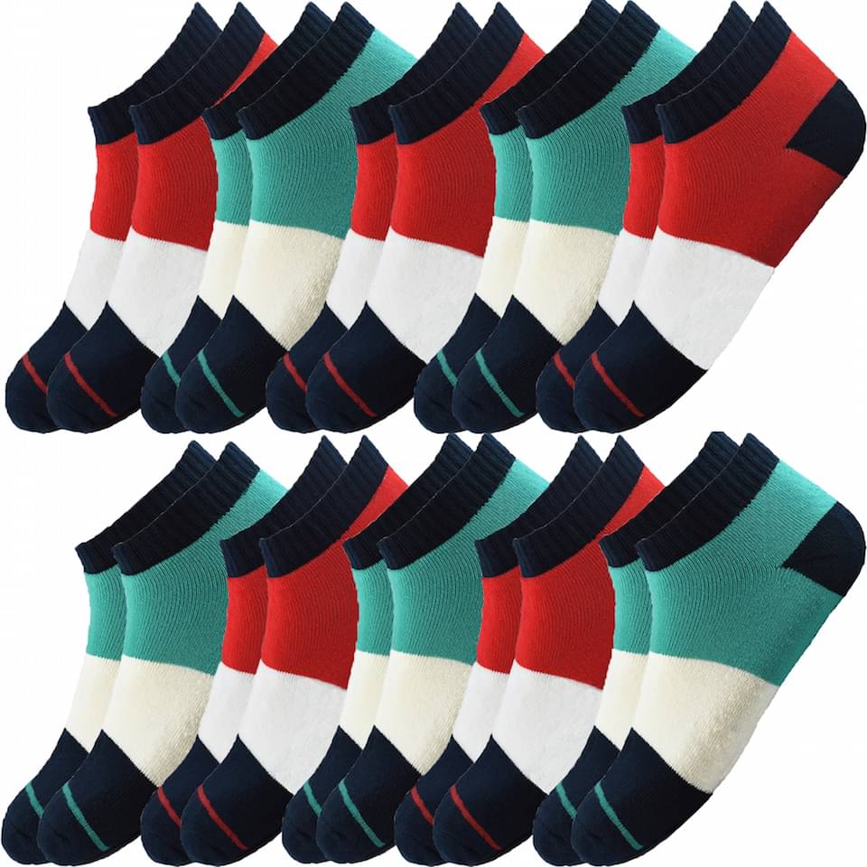 hicode Blended Men's Colorblock Multicolor Ankle Length Socks ( Pack of 10 ) hicode Blended Men's Colorblock Multicolor Ankle Length Socks ( Pack of 10 )