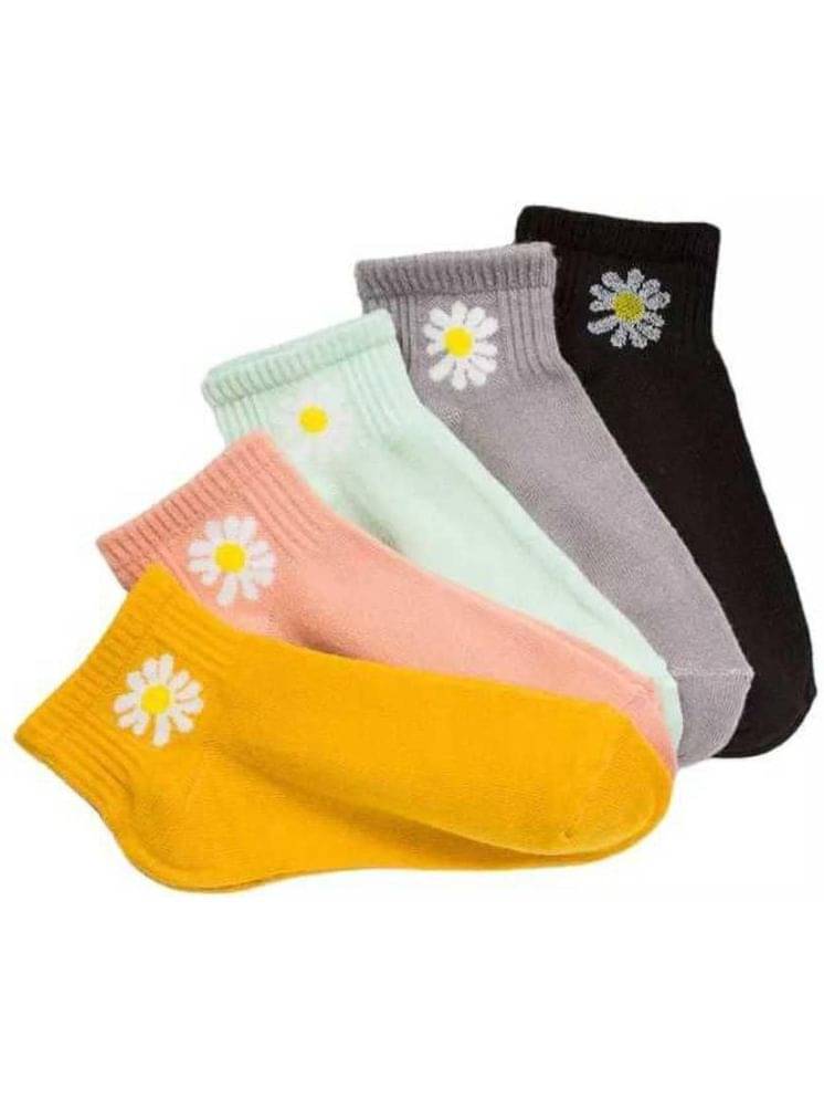 hicode Blended Men's Printed Multicolor Ankle Length Socks ( Pack of 5 ) hicode Blended Men's Printed Multicolor Ankle Length Socks ( Pack of 5 )