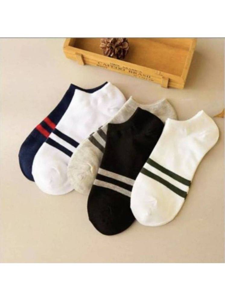     			hicode Blended Men's Striped Multicolor Low Cut Socks ( Pack of 5 )