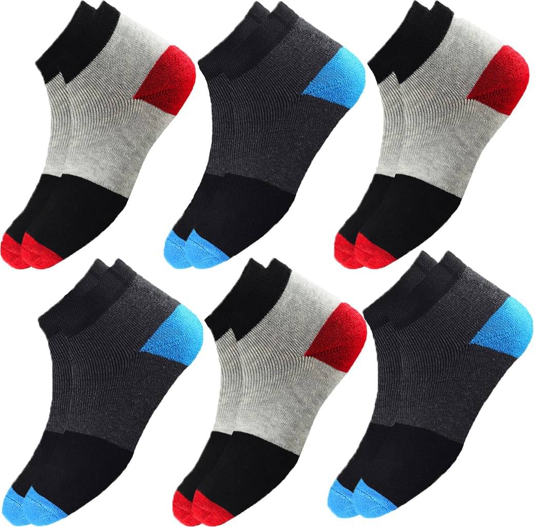 hicode Cotton Men's Colorblock Multicolor Ankle Length Socks ( Pack of 6 ) hicode Cotton Men's Colorblock Multicolor Ankle Length Socks ( Pack of 6 )