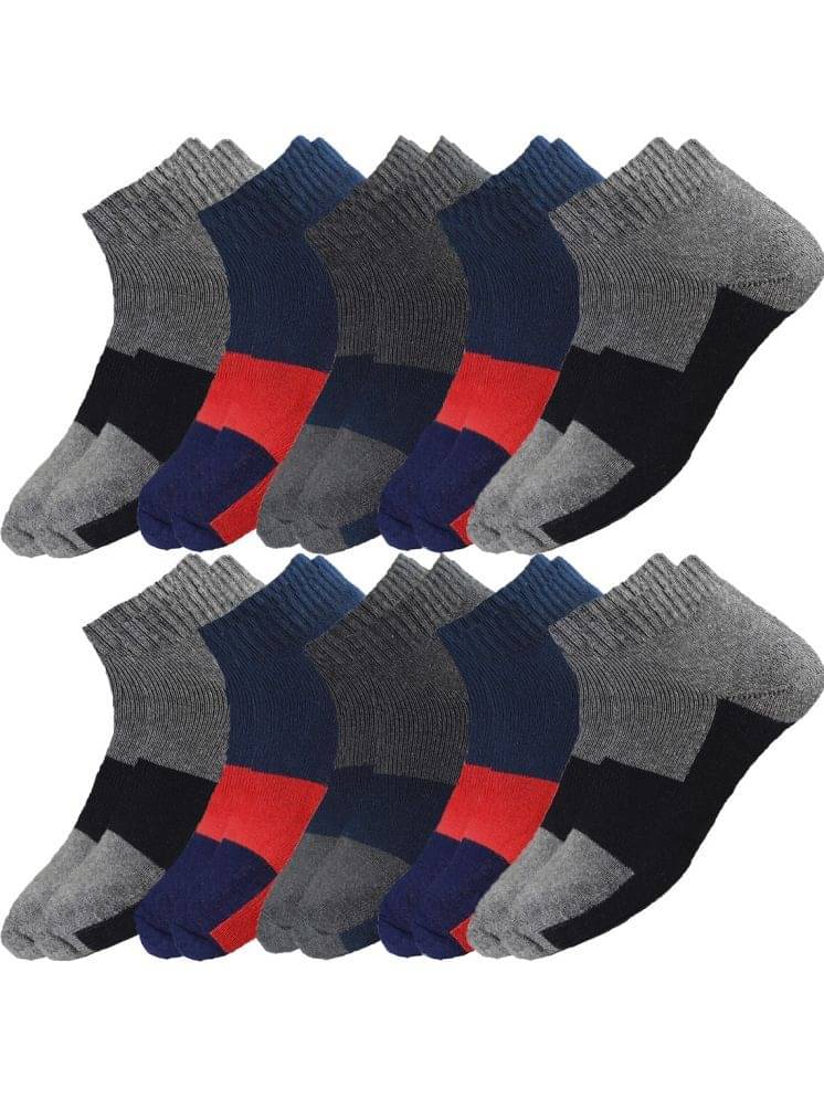 hicode Cotton Men's Colorblock Multicolor Ankle Length Socks ( Pack of 10 ) hicode Cotton Men's Colorblock Multicolor Ankle Length Socks ( Pack of 10 )