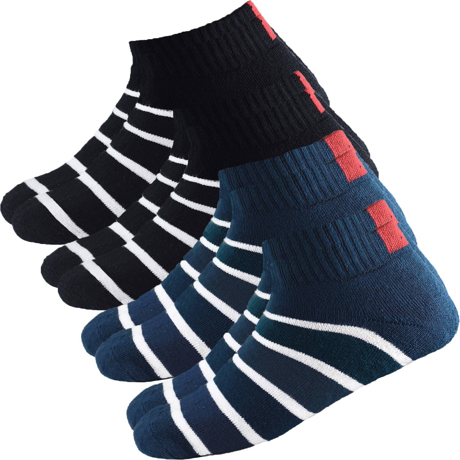 hicode Cotton Men's Striped Blue Ankle Length Socks ( Pack of 4 ) hicode Cotton Men's Striped Blue Ankle Length Socks ( Pack of 4 )