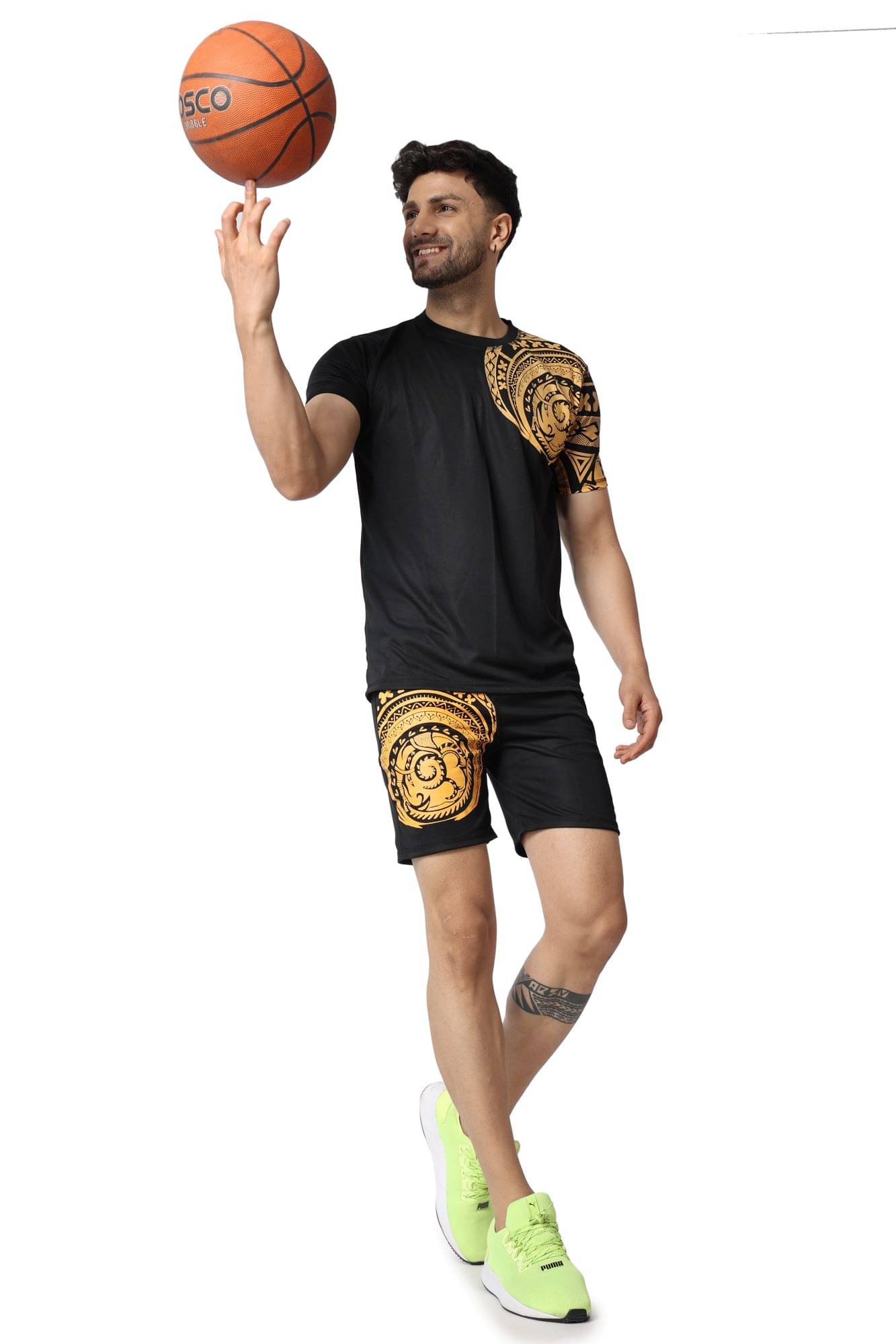 yellow tree Men's T-shirt With Shorts Co-Ords Set ( Pack of 1 , Black ) yellow tree Men's T-shirt With Shorts Co-Ords Set ( Pack of 1 , Black )