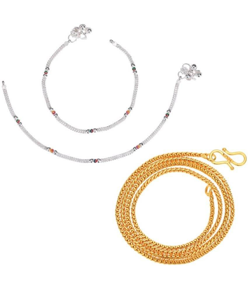     			AanyaCentric Multicolor Anklets ( Pack of 3 )
