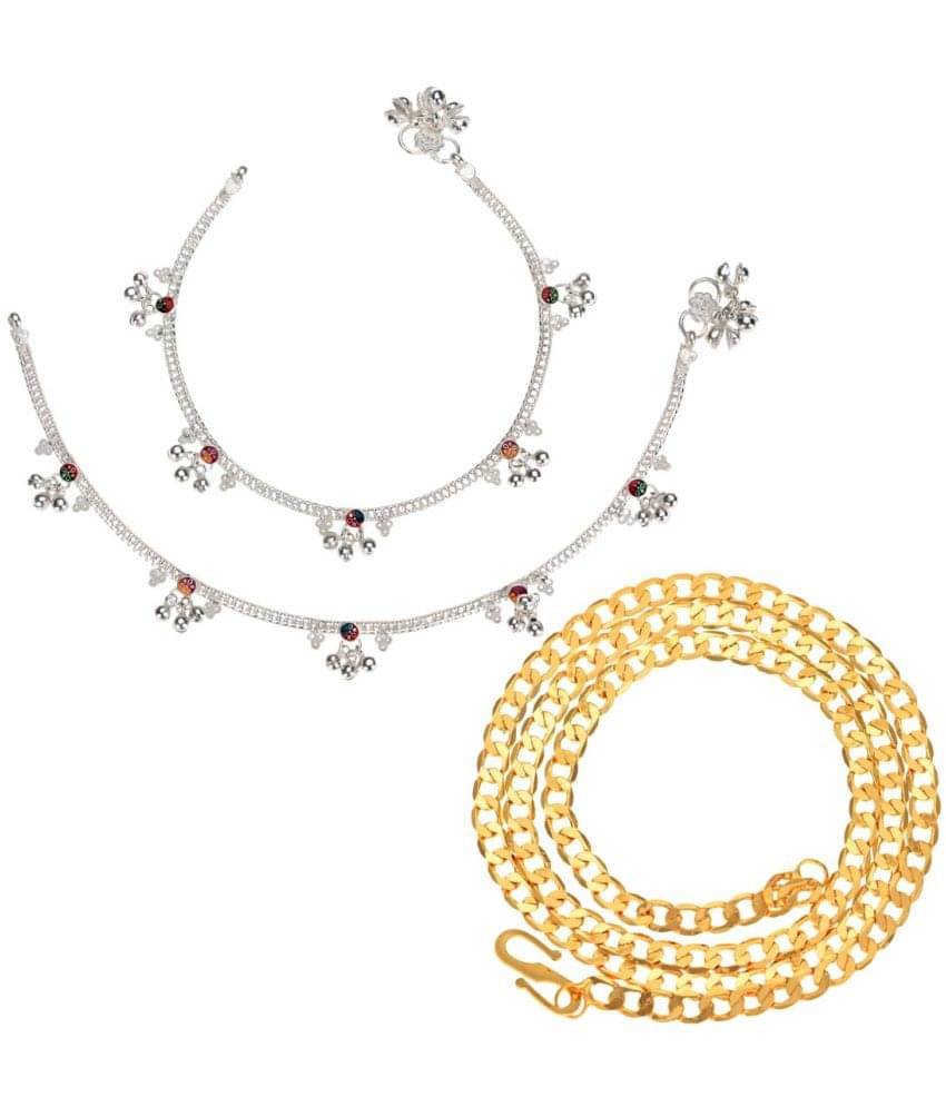 AanyaCentric Multicolor Anklets ( Pack of 3 ) AanyaCentric Multicolor Anklets ( Pack of 3 )