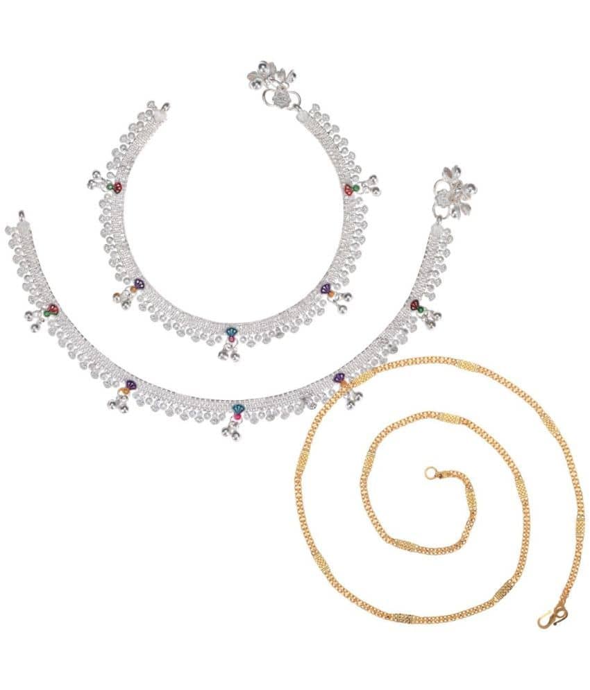 AanyaCentric Multicolor Anklets ( Pack of 3 ) - Anklets | Buy online on ZillyBuy