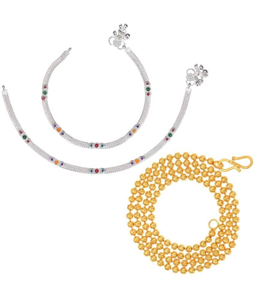     			AanyaCentric Multicolor Anklets ( Pack of 3 )