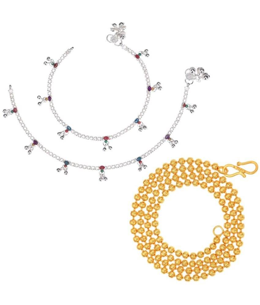     			AanyaCentric Multicolor Anklets ( Pack of 3 )