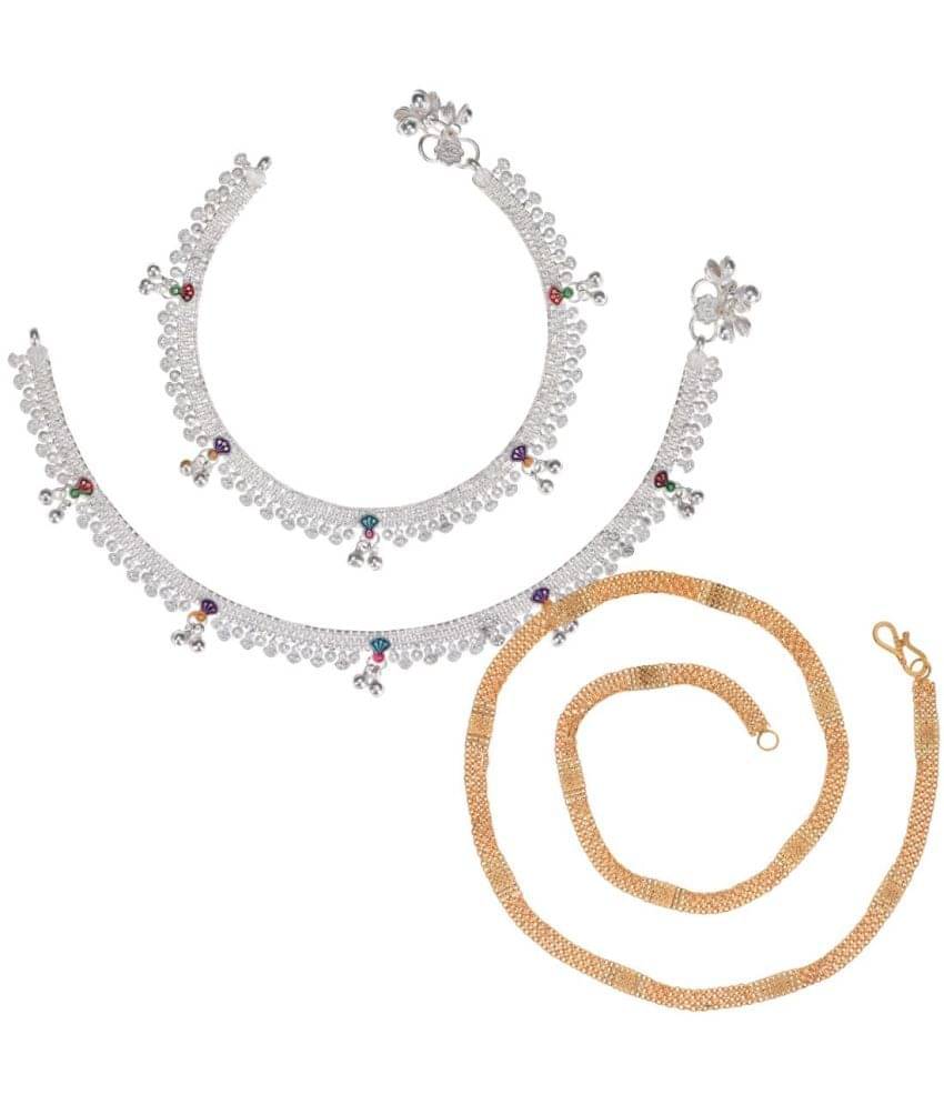     			AanyaCentric Multicolor Anklets ( Pack of 3 )