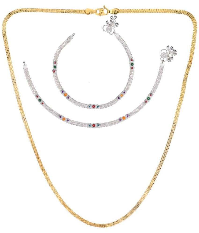     			AanyaCentric Multicolor Anklets ( Pack of 3 )