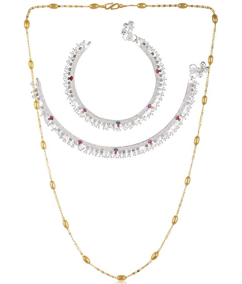 AanyaCentric Multicolor Anklets ( Pack of 3 ) - Anklets | Buy online on ZillyBuy
