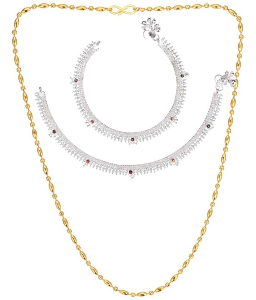     			AanyaCentric Multicolor Anklets ( Pack of 3 )