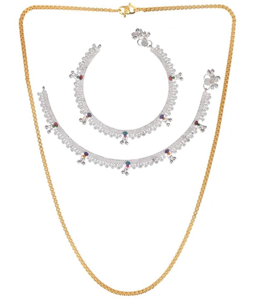 AanyaCentric Multicolor Anklets ( Pack of 3 ) - Anklets | Buy online on ZillyBuy