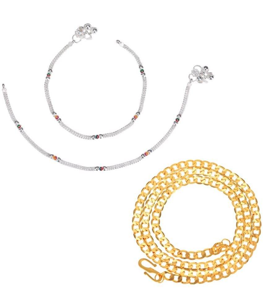 AanyaCentric Multicolor Anklets ( Pack of 3 ) AanyaCentric Multicolor Anklets ( Pack of 3 )